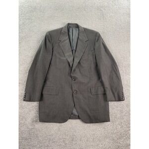 Vintage Oxxford Clothes Suit Jacket 42 R Gray Wool Windowpane Plaid Designer